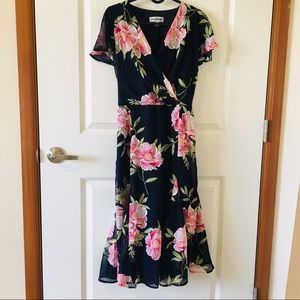 Shelby and Palmer Elegant Blue Floral Dress